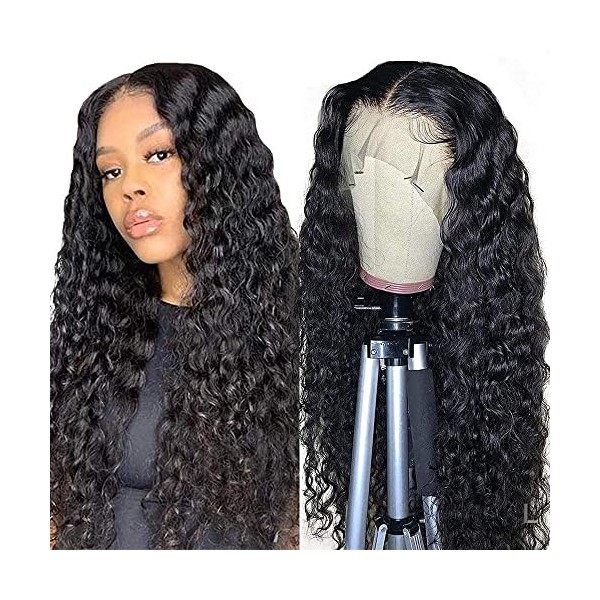 LVY Perruque brésilienne lace front 100% perruque cheveux humain wave curly lace wig human hair 150% cheveux naturel bresilie