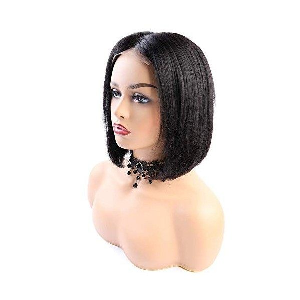 BLISSHAIR Perruque lace front perruque femme cheveux humains véritables Bob Droits Brésiliens Glueless Lace Front 4X4 Fermetu