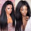 22 Pouces Perruque Cheveux Humain Densite 180 Lace Frontal Wig Human Hair 13x4 Perruque Bresilienne Lace Frontal Wig Kinky St