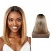 Perruque Femme Naturelle Brésilien Bob Closure Wig Human Hair 4x4 Lace Closure Wig 1B/27 Colored Straight Wig Human Hair Glue