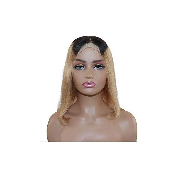 Perruque Femme Naturelle Brésilien Bob Closure Wig Human Hair 4x4 Lace Closure Wig 1B/27 Colored Straight Wig Human Hair Glue