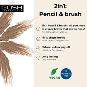 Gosh Eyebrow Pencil 3 Colour Color: Greybrown by Gosh