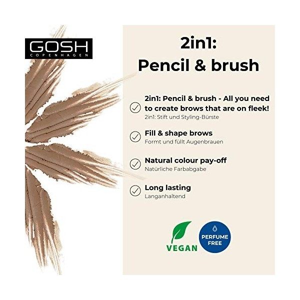 Gosh Eyebrow Pencil 3 Colour Color: Greybrown by Gosh