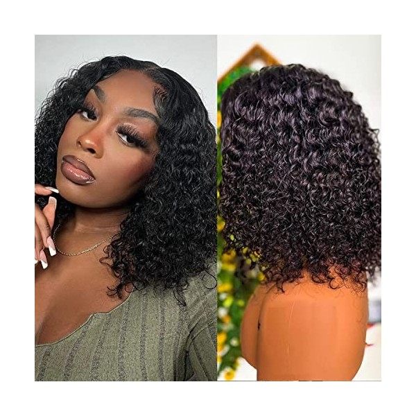 Bob Wig Human Hair Curly 4x4 Closure Lace Front Wigs Perruque Femme Naturelle Brésilien Perruque Lace Front Cheveux Humain Bo