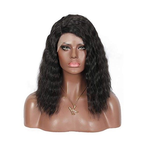 Kalyss 17 Pouces Perruques Bouclés Femmes Perruques Courtes Lace Wig Pour Les Femmes Noires Synthétique Bob Perruque de Cheve