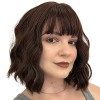 JessLab Bob Perruque avec Bang, Short Bob Wig Perruque Pour Femmes Bob Style Perruque Courte avec Bangs Résistante à la Chale