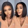 LEMEIZ Black Wigs for Women Short Hair, Black Bob Wig, Glueless Synthetic Wigs 14 inch LEMEIZ-071