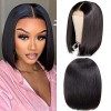 TNICE Perruque Bresilienne Cheveux Humain Bob Courte 4x1 Lace Frontal Wig Perruque Femme Naturelle Bresilienne T part Lace Wi