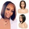 SEELAUGH Perruques Lace Front Wig Droite Cheveux Courts 9 Inch Lace Front Bob Wigs for Women