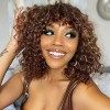 FASHION IDOL Short Curly Human-Hair Wigs with Bangs 10 Inch Jerry Curl Bob Wigs Human Hair Brazilian Virgin Human Hair None L