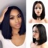 BLISSHAIR Lace Closure Bob Femme Naturel Wig - Perruque Bresilienne Bob Wigs - Cheveux Humain Femme Naturel 10 pouces