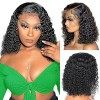 Beluck Perruque Femme Naturelle Brésilien Cheveux Humain 13x6 Curly Bob Glueless Lace Wig Human Hair Perruque Bouclée Naturel