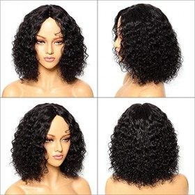 Bob Perruque Cheveux HumainJerry Curly BobWig13x 5 Lace Frontal Wig Human Hair 150% de Densité Perruque Brésilienne de Cheveu