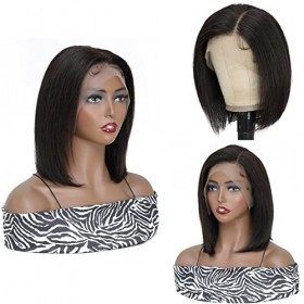 X-Tress 13x4 Perruque Brésilienne Lace Frontal 10 pouces Courte Perruque Femme Cheveux Humain Naturel Perruque Lisse Naturell