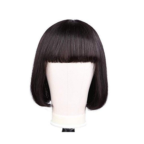 Perruque Bresilienne courte 8 pouce Perruque femme Cosplay Naturelle Courte Bob Wig Perruque Tissage Naturel Cheveux Humain a