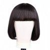 Perruque Bresilienne courte 8 pouce Perruque femme Cosplay Naturelle Courte Bob Wig Perruque Tissage Naturel Cheveux Humain a