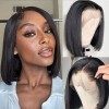 Supslova 13" x 4" Lace Front Wig Perruque Brésilienne Human Hair Vrai Cheveux - Bob Wig Courte - Femme Lisse Naturelle 130% D