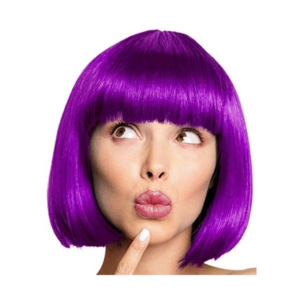 Perruque Sexy Bob Wig tête de groom Cabaret Perruques Charleston pour Mardi Gras/Carnaval & Fête à thème - 13 COULEURS Viole