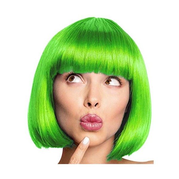 Perruque Sexy Bob Wig tête de groom Cabaret Perruques Charleston pour Mardi Gras/Carnaval & Fête à thème - 13 COULEURS Viole