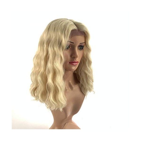 SLEEK Synthetic wig with 10.2 cm deep frontal lace, high temperature fiber, 33 cm shoulder length, Bob wig, heat resistant, 1