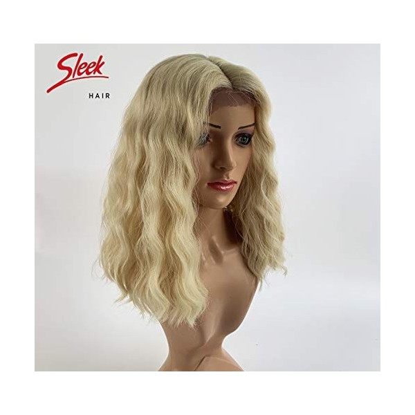 SLEEK Synthetic wig with 10.2 cm deep frontal lace, high temperature fiber, 33 cm shoulder length, Bob wig, heat resistant, 1