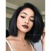 Vanessa Queen Silky Straight Short Cut Bob Wigs For Black Women Synthetic Lace Front Wig 12-14Inch