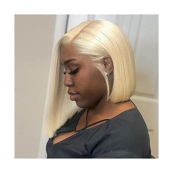 Women Wigs 13x1 Straight Lace Front Human Hair Wigs Blonde 613 Short Bob Wig Brazilian Hair for Black Women Pre Plucked 8-16i