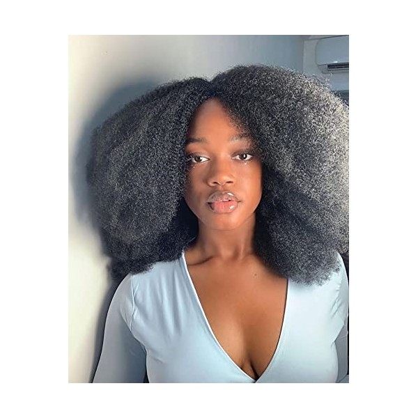 Perruque Afro Femme Perruque Bresilienne Courte Bouclée Afro Femme Vrai Cheveux Naturelle Perruques de Cheveux Humains en Pou