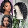 Perruque Femme Naturelle Bouclée Courte Perruque Cheveux Humain Femme Perruque Bresilienne 13x4 Curly Lace Front Wigs Human H