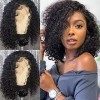 BLISSHAIR 12 Pouces Lace Wig Human Hair Curly Cheveux Naturels Brésilienne Perruque Meche Cheveux Wig Cap Afro Femme Bouclés 