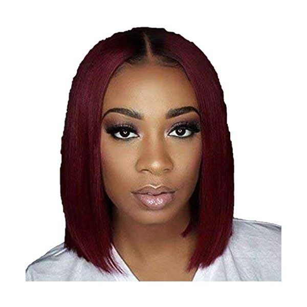 JcziJcx Lace Wig Human Hair Ombre Human Hair Wig Perruque Cheveux Humain 4x4 Lace Closure Wig Real Brazilian Straight Remy Ha