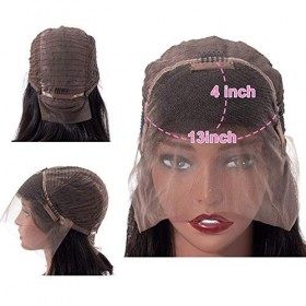 TOOCCI 13 X 4 Lace Frontal Wig Cap Human Hair Lace Wigs Perruque Bresilienne Meches Cheveux Brésilienne Humain Naturelle Droi