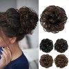 JJstar Chignon Postiche Cheveux Grande Postiches Bouclés Ondulés Chouchou Cheveux Naturel Faux Chignon Elastique pour Femmes 