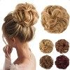 JJstar Chignon Postiche Cheveux Grande Postiches Bouclés Ondulés Chouchou Cheveux Naturel Faux Chignon Elastique pour Femmes 