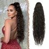 FESHFEN Ponytail Cheveux Naturel Cordon Ponytails Extension Longue Noir Naturel Bouclée Ondulée Postiche Queue de Cheval Exte