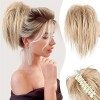 Pince pour queue de cheval en désordre, Messy Bun Morceau de cheveux Pince à cheveux Chignon ondulé Chignon bouclé pour femme