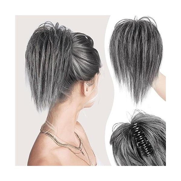 Pince pour queue de cheval en désordre, Messy Bun Morceau de cheveux Pince à cheveux Chignon ondulé Chignon bouclé pour femme