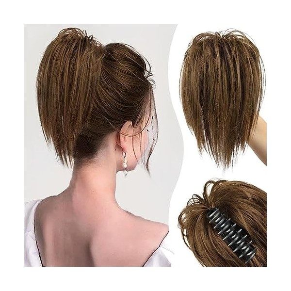 Pince pour queue de cheval en désordre, Messy Bun Morceau de cheveux Pince à cheveux Chignon ondulé Chignon bouclé pour femme