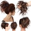 Postiche Chignon Cheveux Naturel Chignon Bouclé Chouchous Extensions de Cheveux Scrunchies Ondulés Tousled Updo Bun Extension...