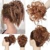 Postiche Chignon Cheveux Naturel Chignon Bouclé Chouchous Extensions de Cheveux Scrunchies Ondulés Tousled Updo Bun Extension