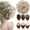 Postiche Chignon Cheveux Naturel Chignon Bouclé Chouchous Extensions de Cheveux Scrunchies Ondulés Tousled Updo Bun Extension