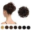 BARSDAR Postiches Cheveux Chignon 100% Cheveux Humain Naturel Bouclé Chouchou Chignon Coiffé Décoiffé Extensions de Cheveux C