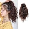 MEIRIYFA Extension de cheveux courts ondulés pour femme - Pour une utilisation quotidienne ou une fête - Marron foncé