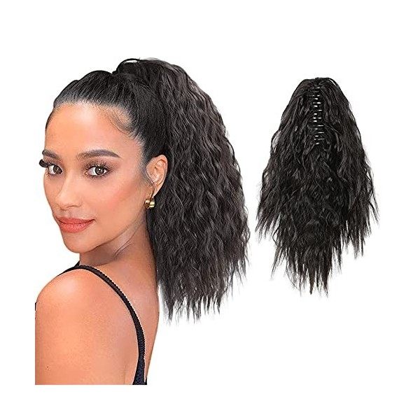 MEIRIYFA Extension de cheveux courts ondulés pour femme - Pour une utilisation quotidienne ou une fête - Marron foncé