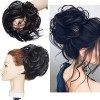 Tousled Updo Chignon Désordonné Extension de Cheveux Naturels Queue de Cheval avec élastique Postiche Synthétique pour les Fe