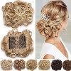 Extensions a clip cheveux naturel postiche cheveux Wrap Scrunchie Scrunchy volumineux Chignon Combs Hair Extensions bouclés Q