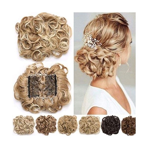 Extensions a clip cheveux naturel postiche cheveux Wrap Scrunchie Scrunchy volumineux Chignon Combs Hair Extensions bouclés Q