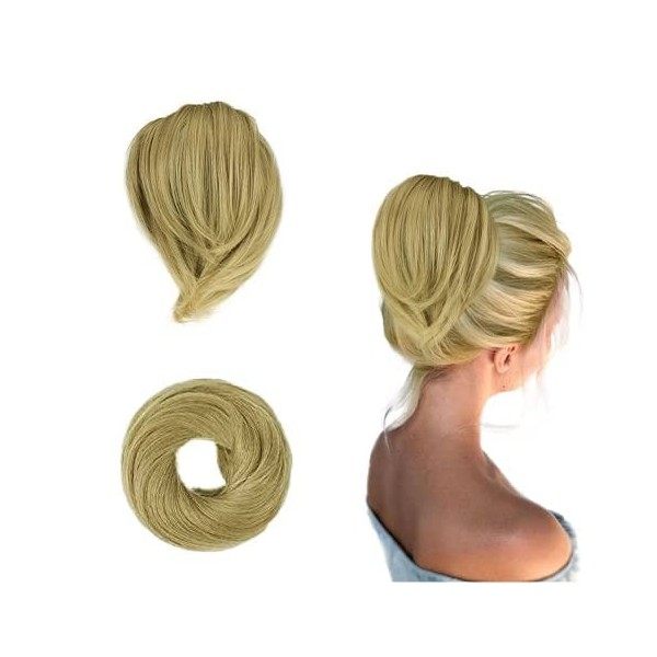 BARSDAR Chignon Queue de Cheval Extension, Postiche Synthétique Droite Entièrement Court Queue de Cheval Chignon Extensions C...