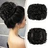 Sofeiyan Extensions a Clip Cheveux Naturel Bouclés Postiche Cheveux Peigne Postiche Cheveux Courts Ondulés Chouchou Postiche 