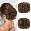 Sofeiyan Extensions a Clip Cheveux Naturel Bouclés Postiche Cheveux Peigne Postiche Cheveux Courts Ondulés Chouchou Postiche 